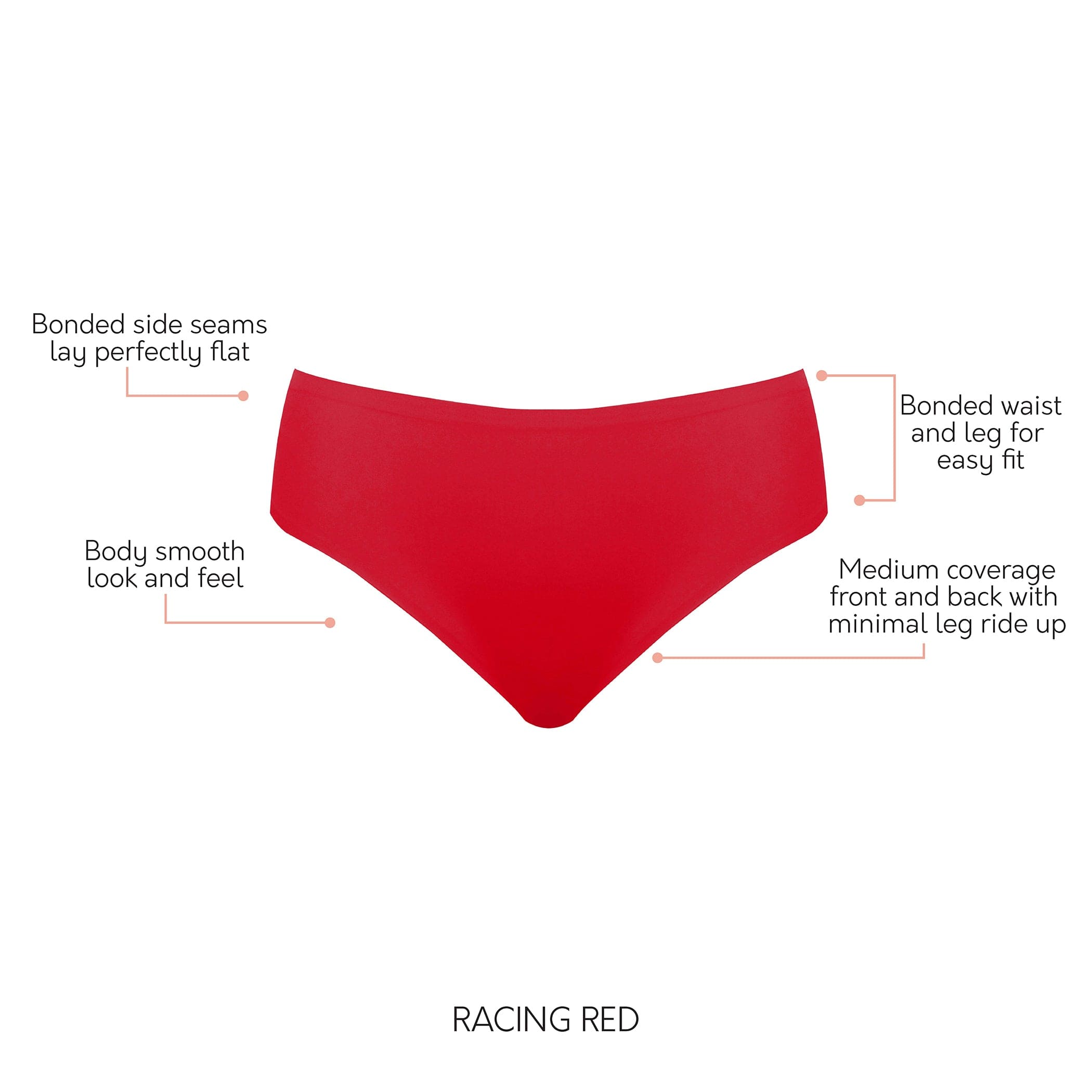Bonded Hipster No Panty Line - Racing Red