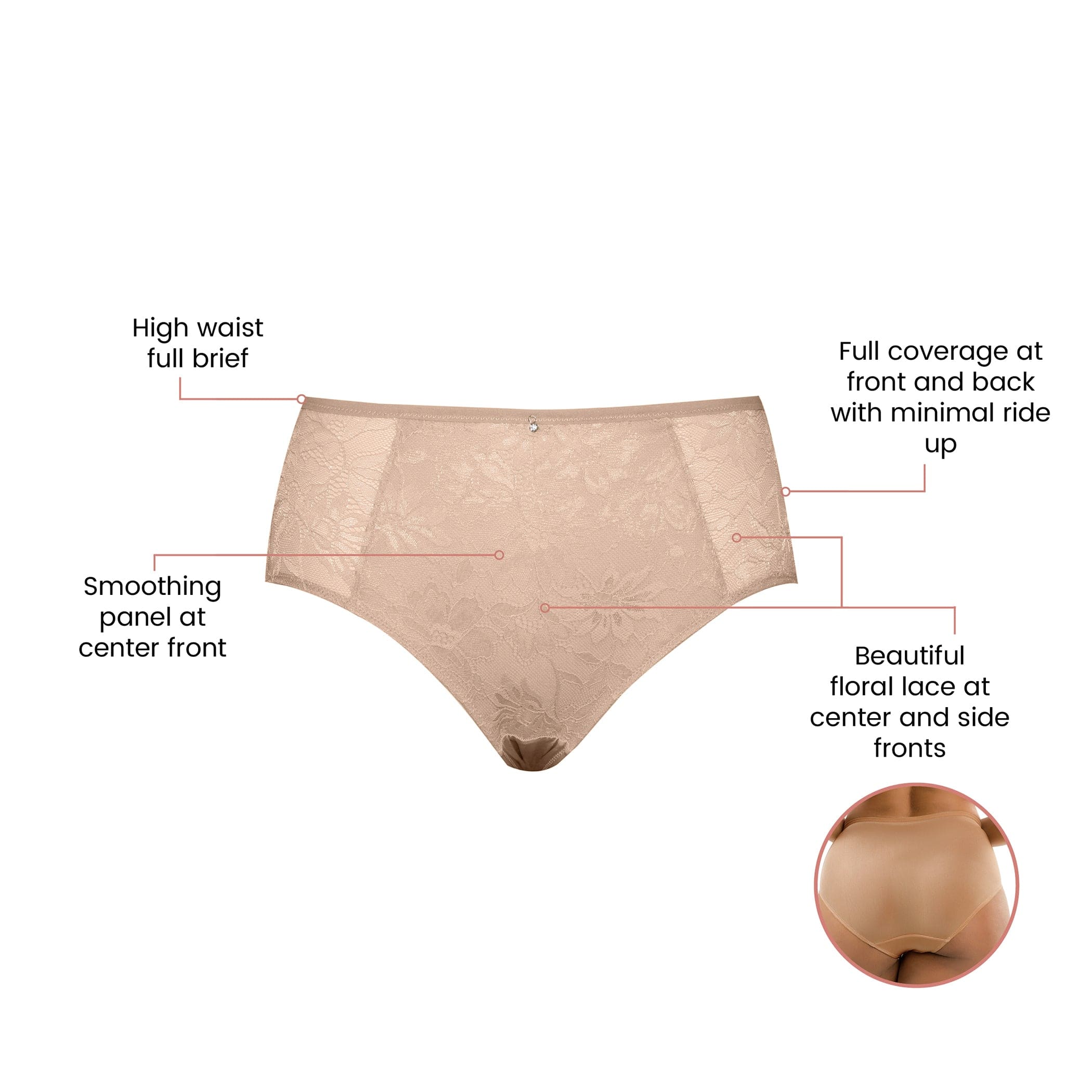 Luxlacy Lace High-Waist Brief - True Nude