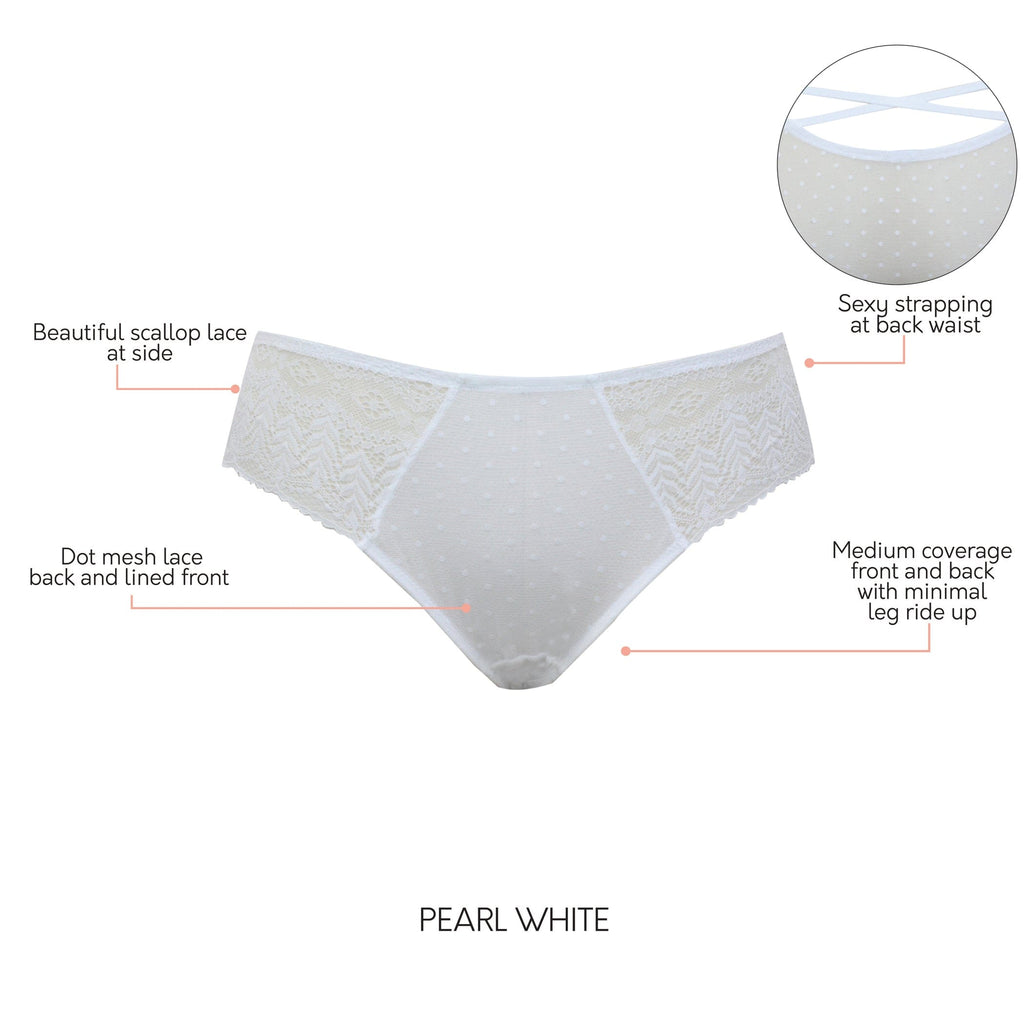 Mia Medium Coverage Hipster - Pearl White