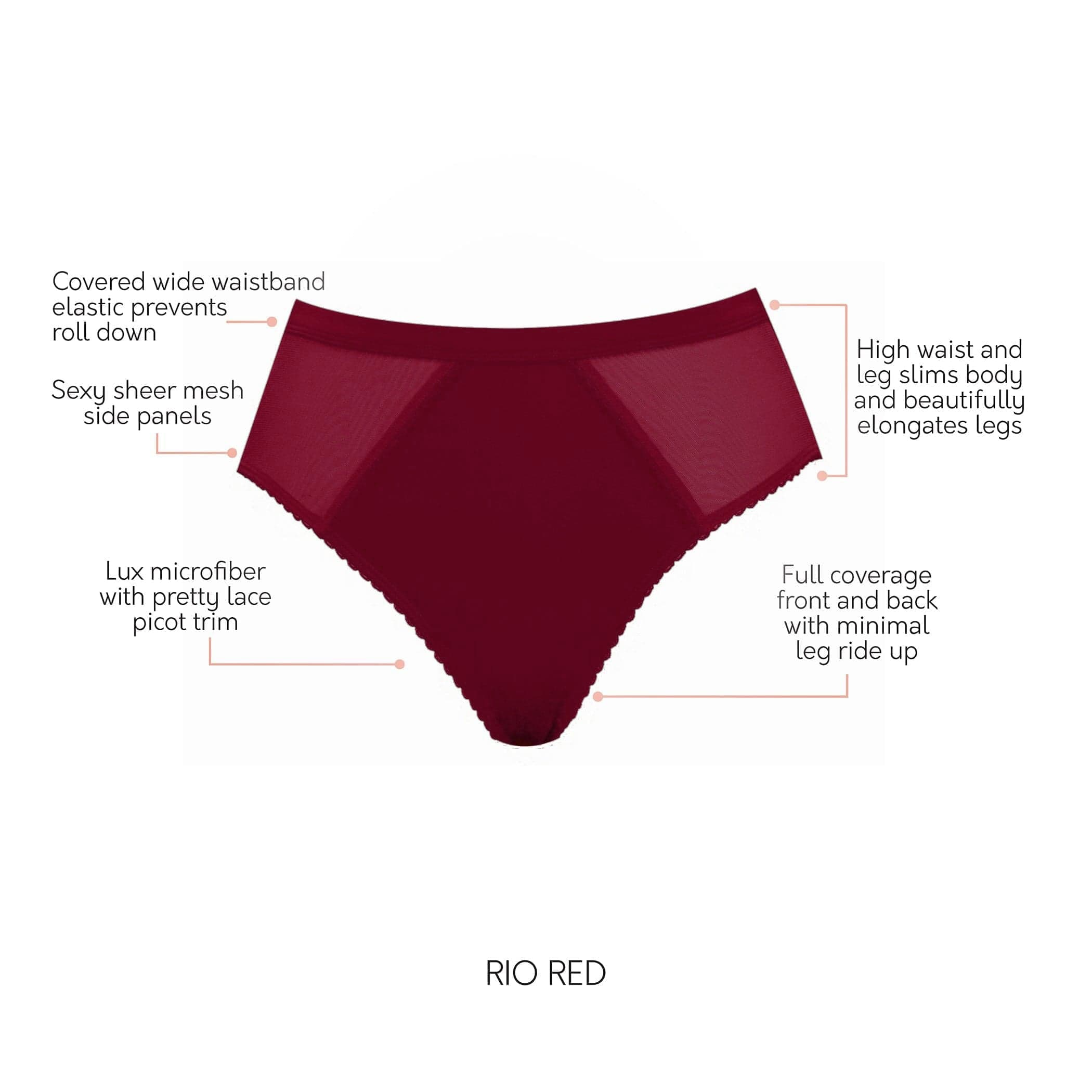 Micro Dressy High Waisted French Cut Panty - Rio Red