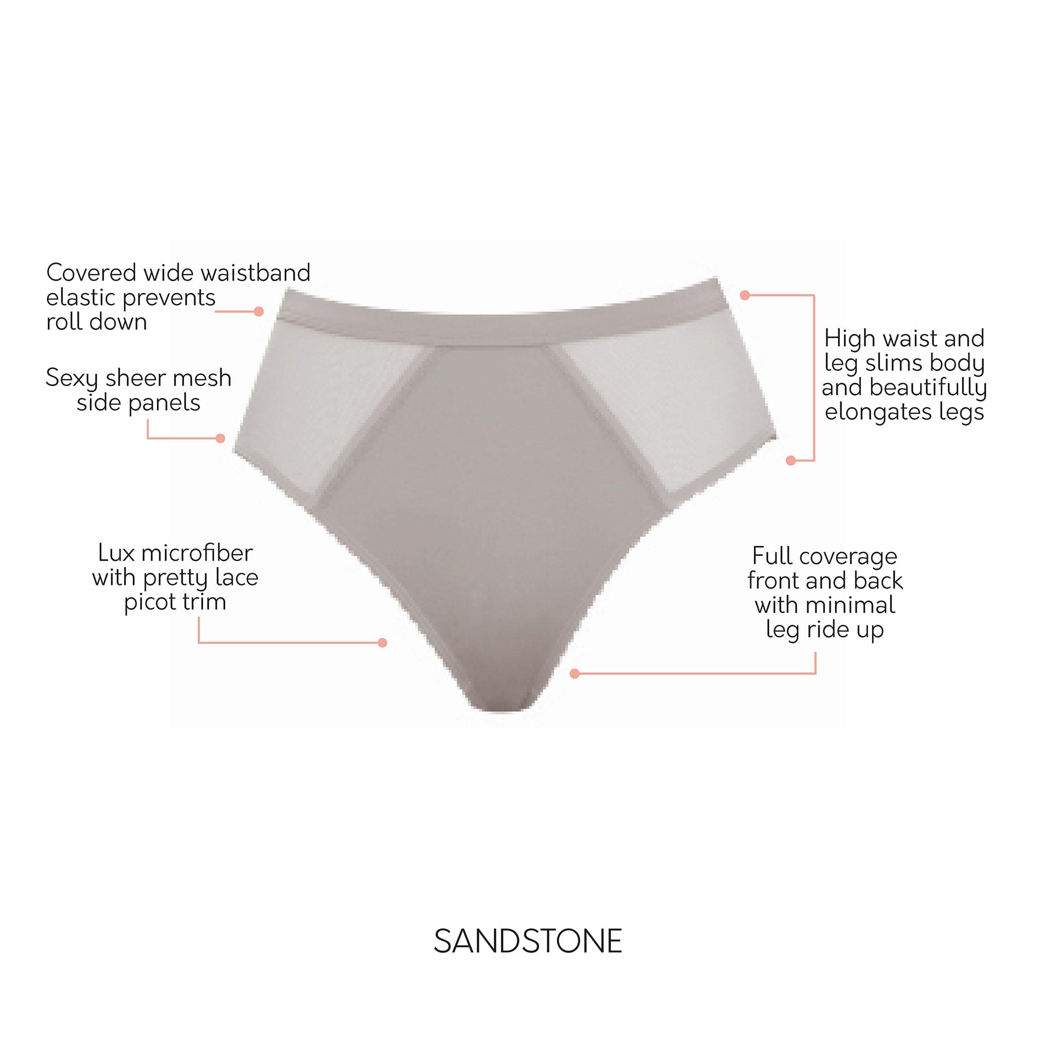 Micro Dressy High Waisted French Cut Panty - Sandstone