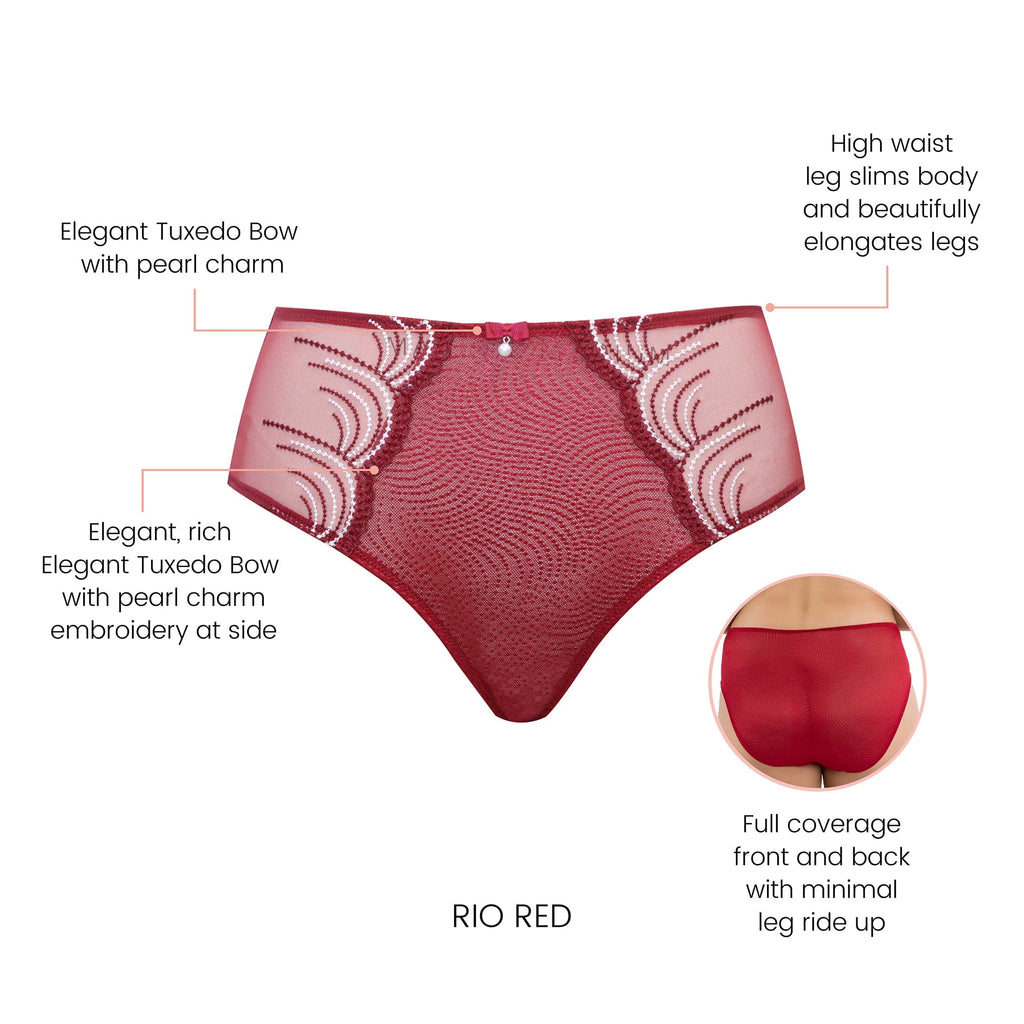 Pearl High Waisted French Cut Panty - Rio Red