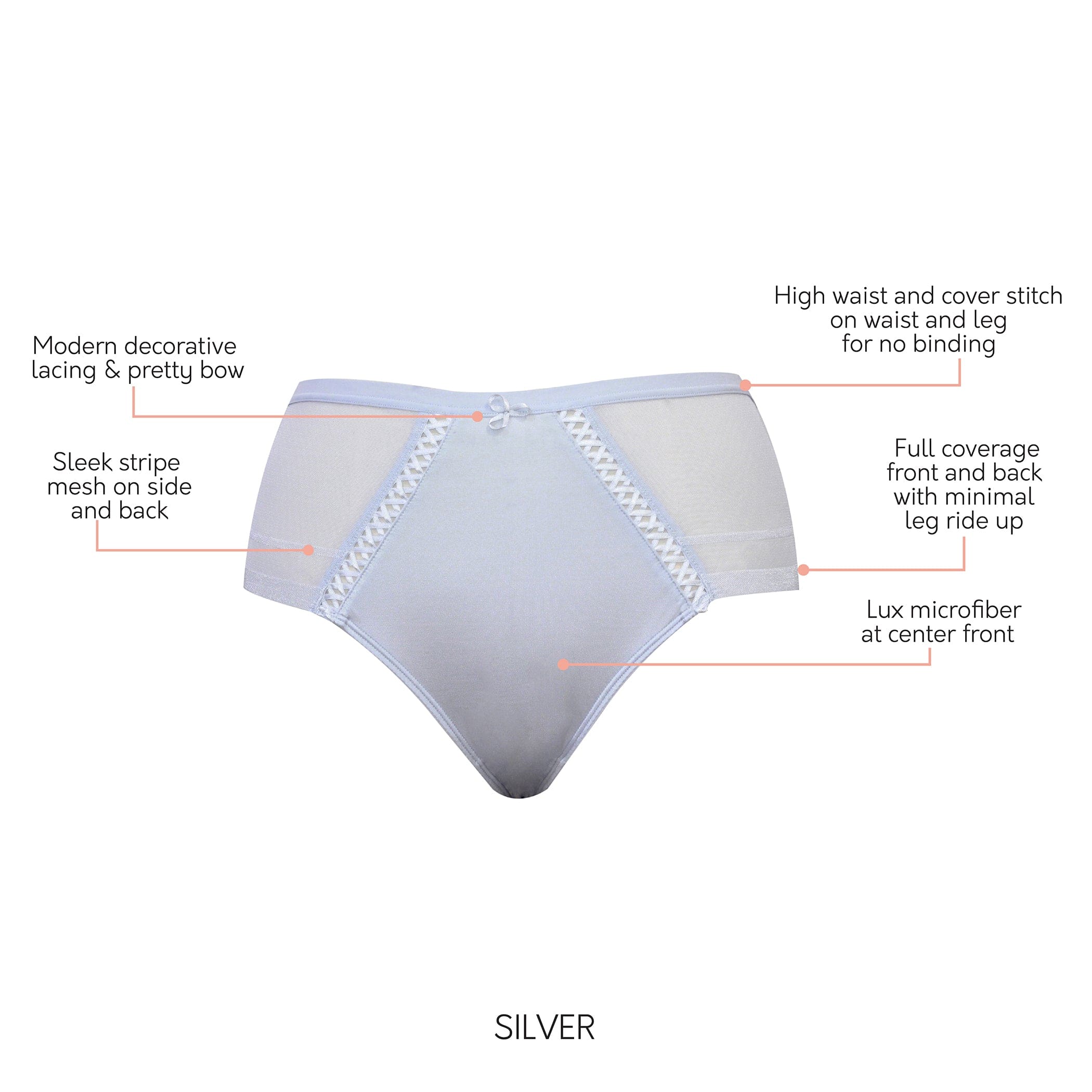 Shea Full Coverage Brief - Silver