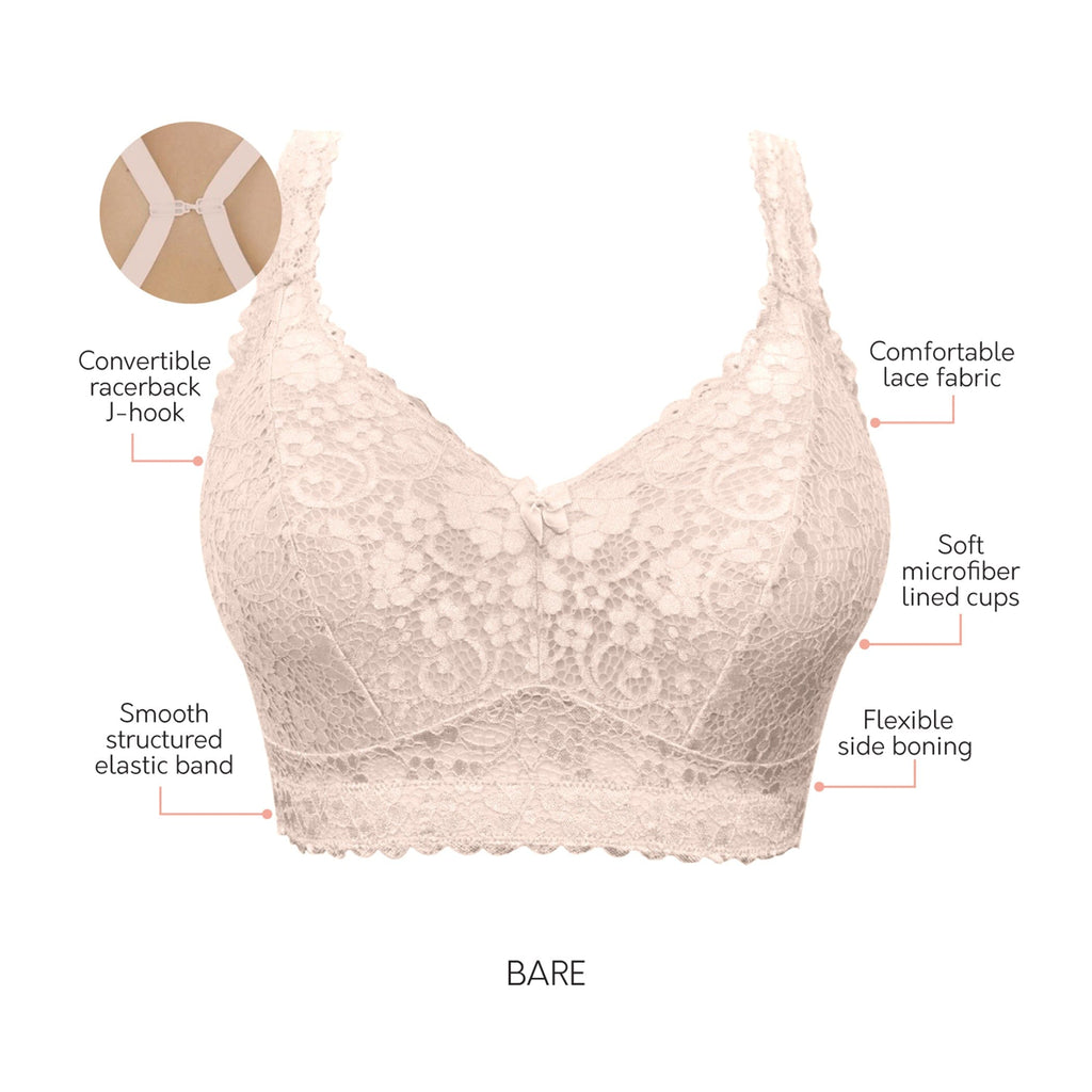 Adriana Wire-Free Full Bust Supportive Bralette - Bare