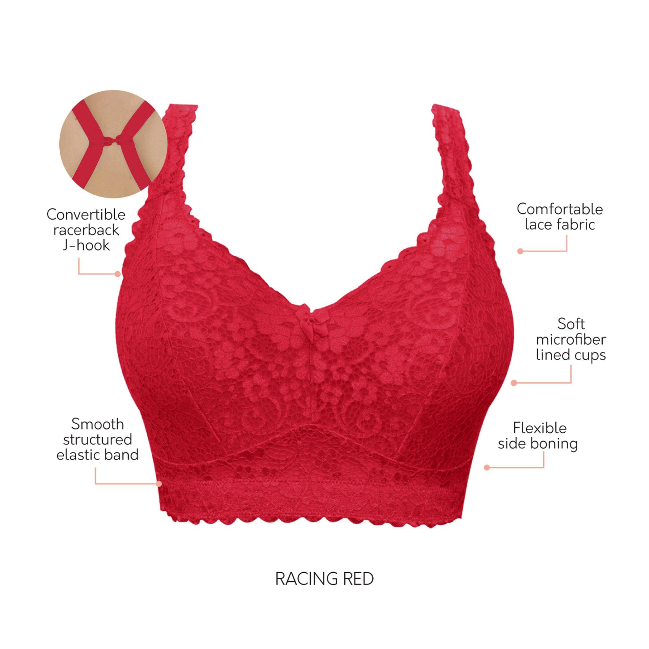 Adriana Wire-Free Full Bust Supportive Bralette - Racing red