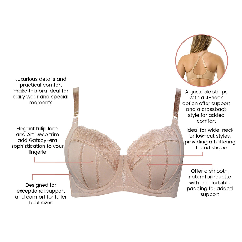 Charlene Underwire Full Bust Padded Bra - Warm Sand
