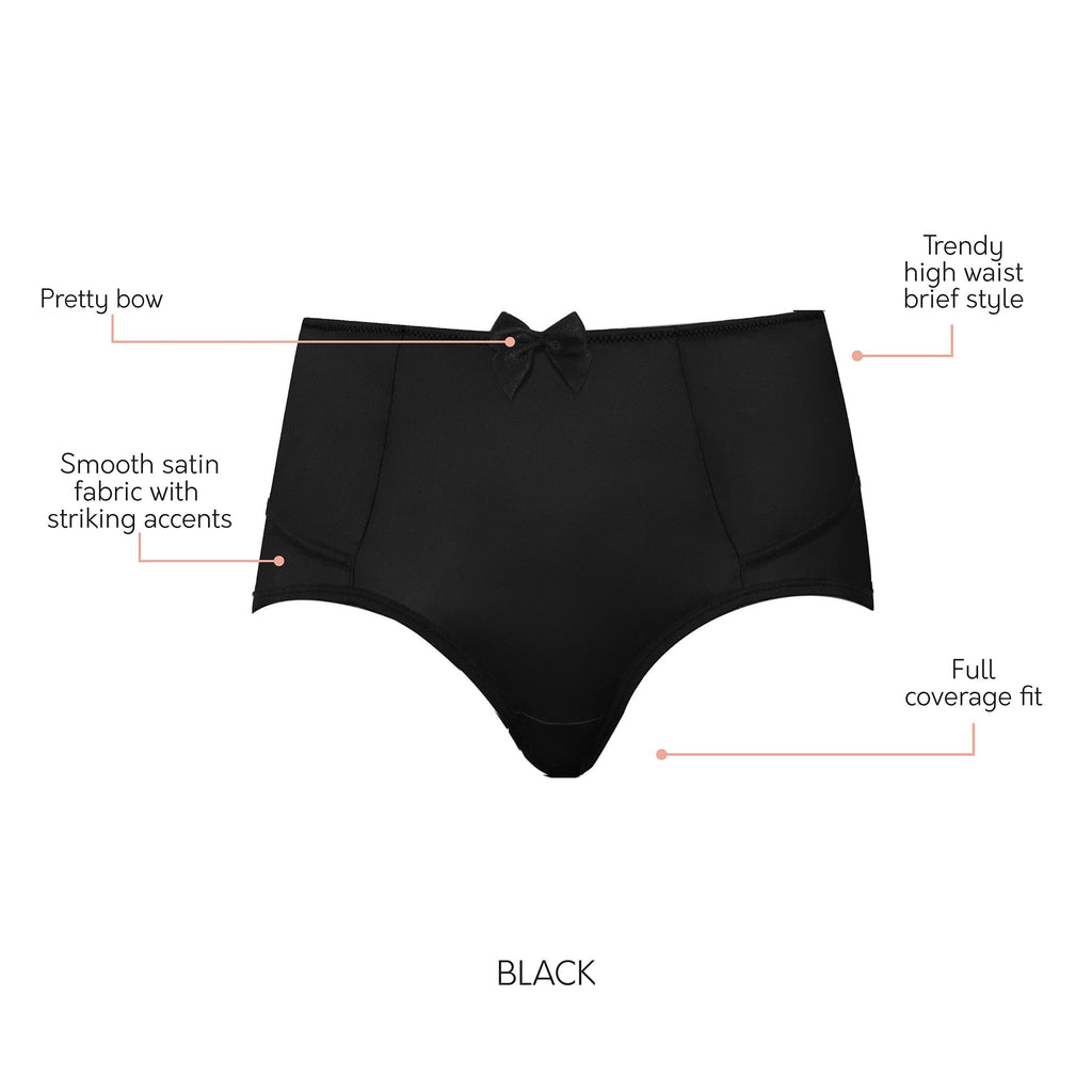 Charlotte High Waist Vinatge Brief - Black