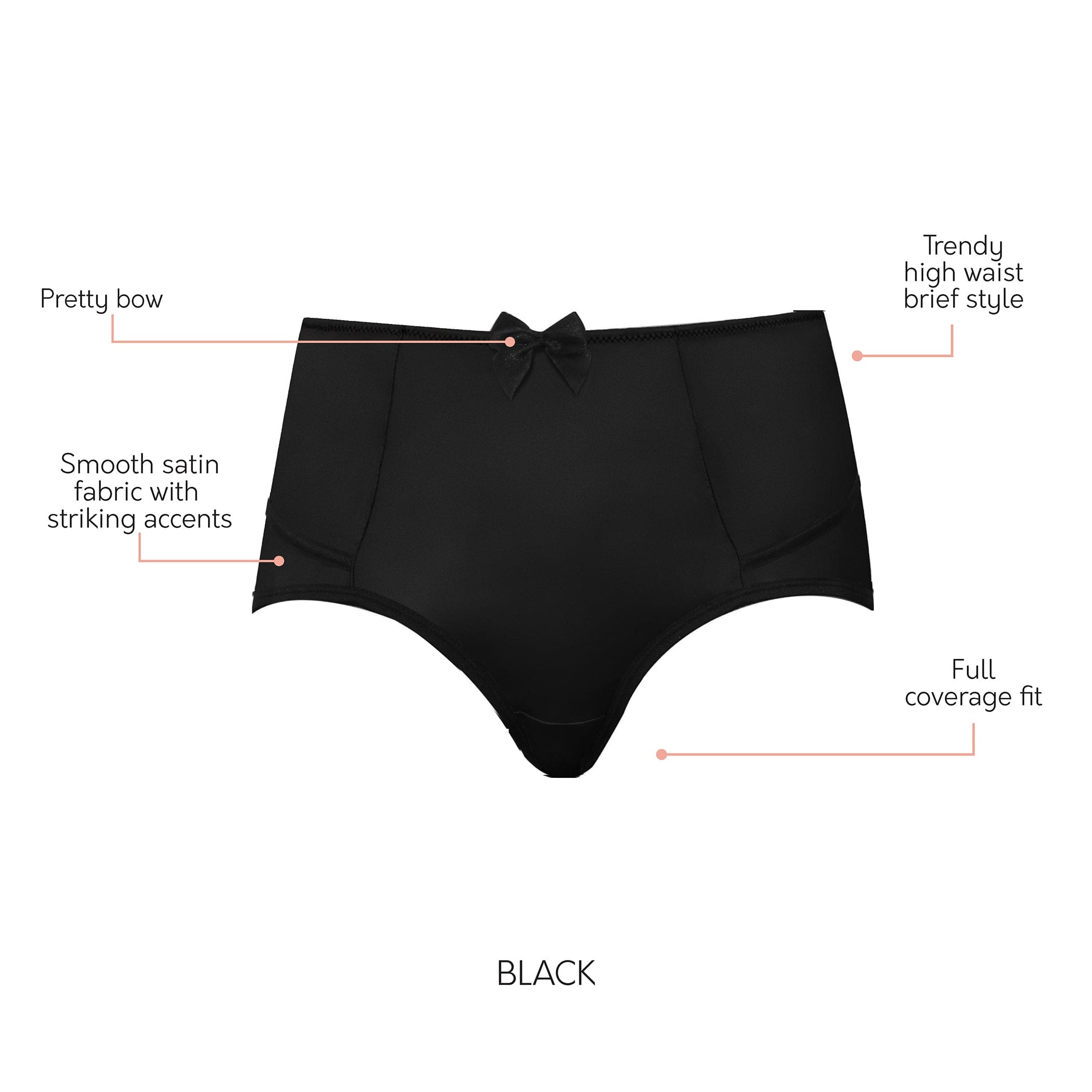 Charlotte High Waist Vinatge Brief - Black