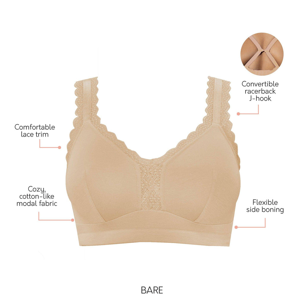 Dalis Wire-Free Full Bust Bralette - Bare
