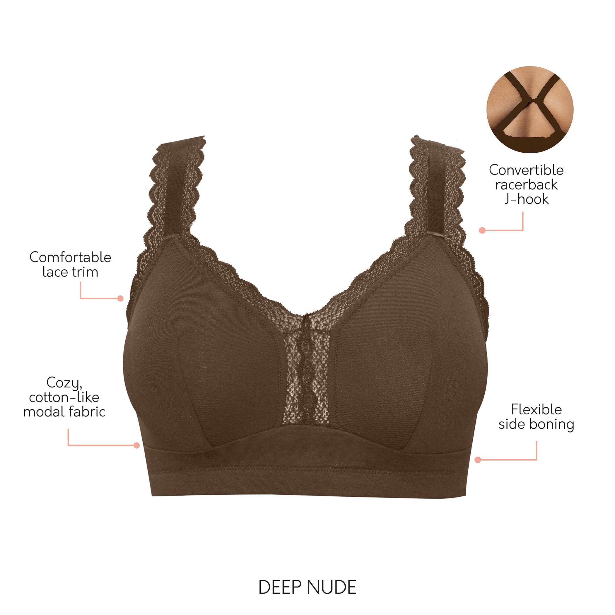 Dalis Wire-Free Full Bust Bralette - Deep Nude