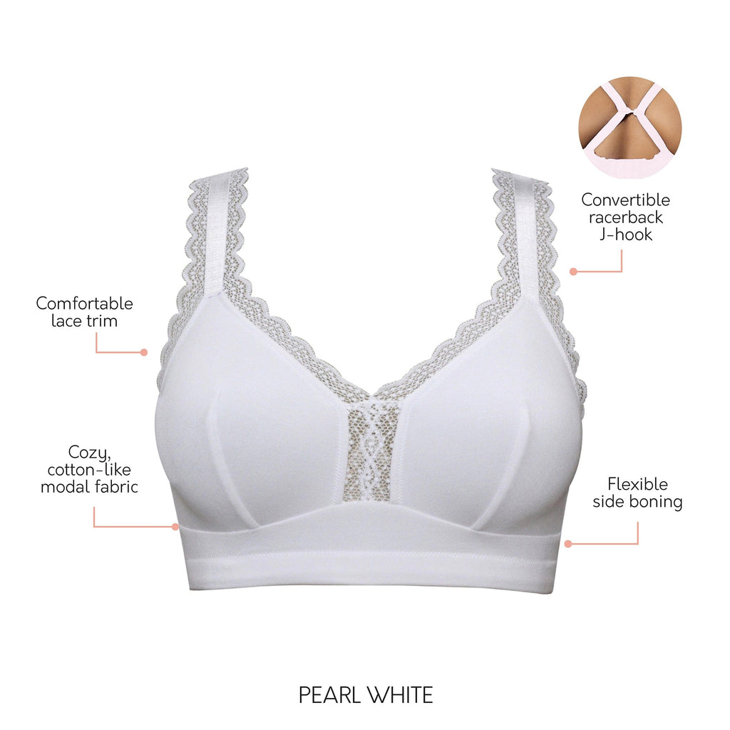 Dalis Wire-Free Full Bust Bralette - Pearl White
