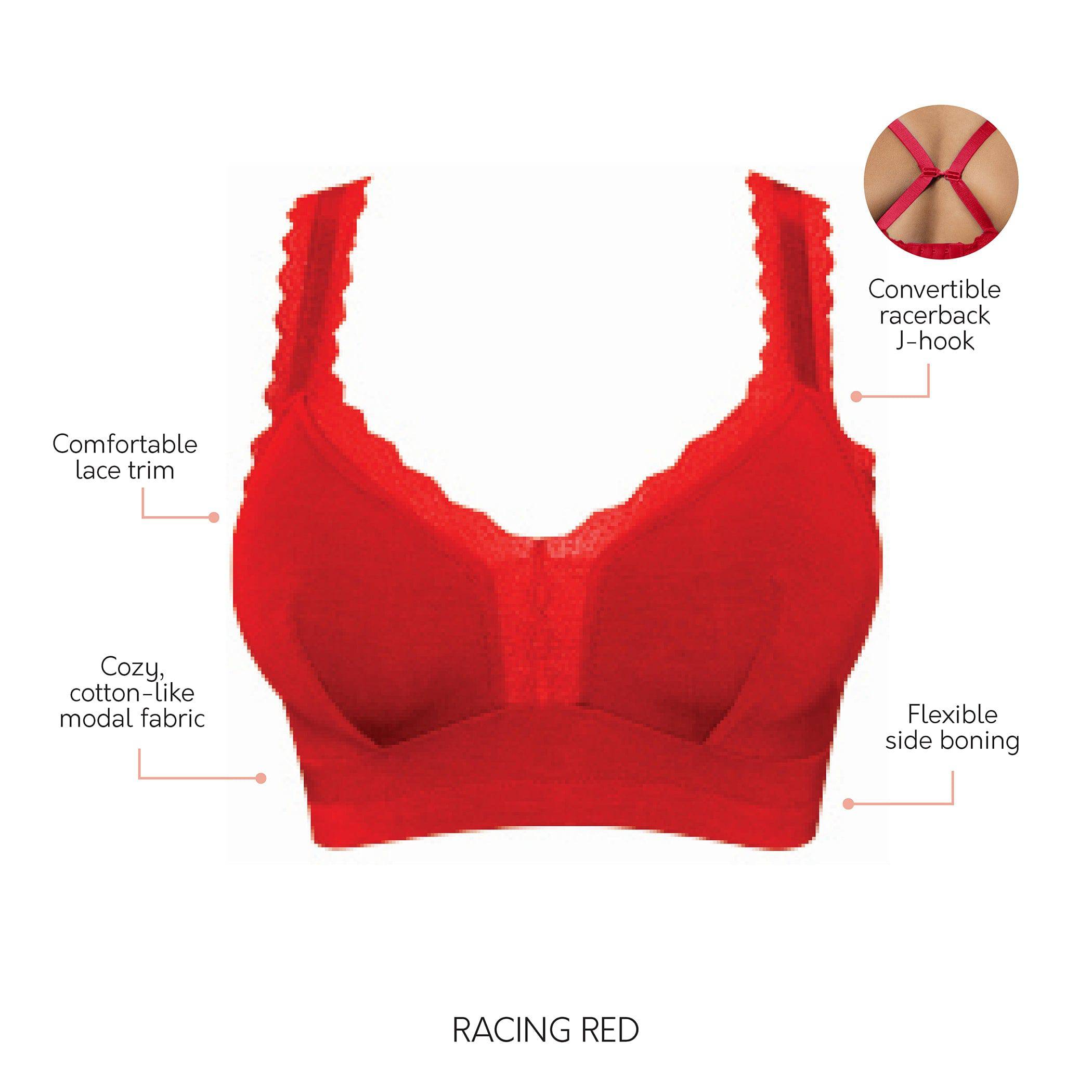 Dalis Wire-Free Full Bust Bralette - Racing Red