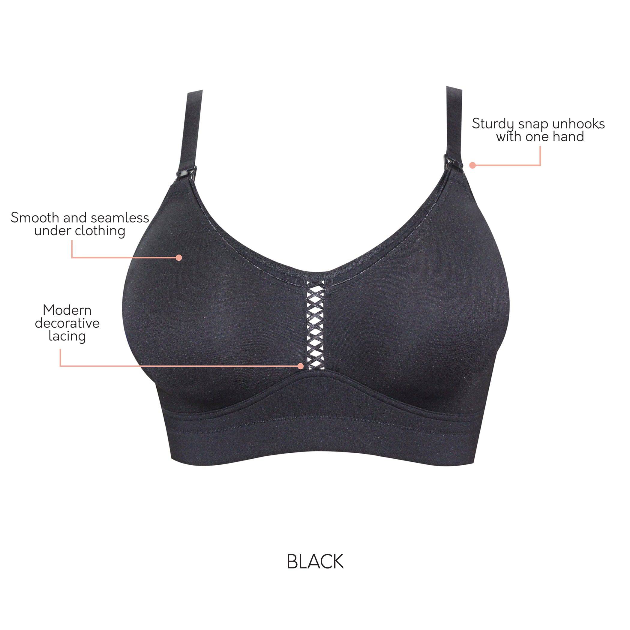 Erika Wire-Free Full Bust Nursing Bra - Black