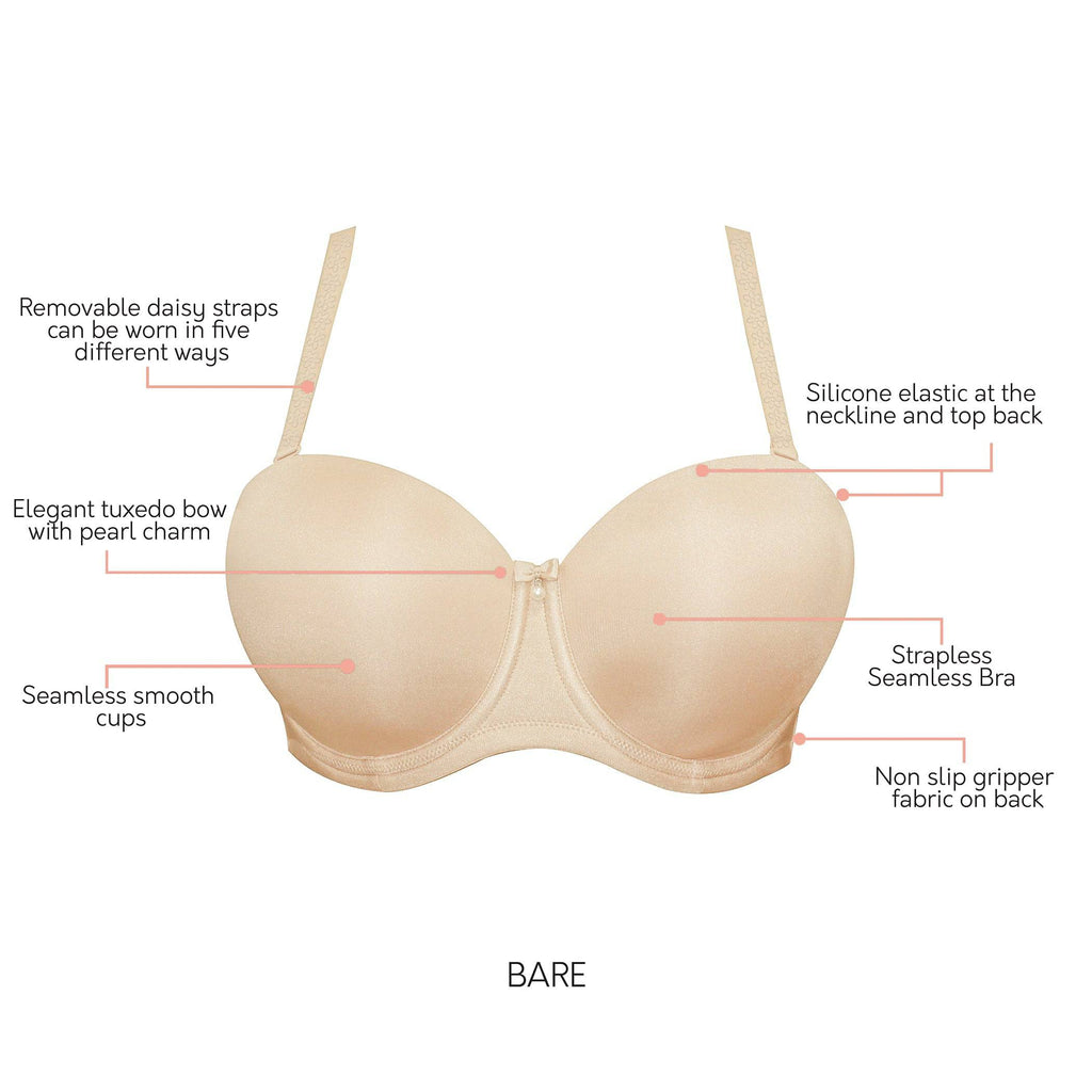 Elise Full Bust Strapless Bra - Bare