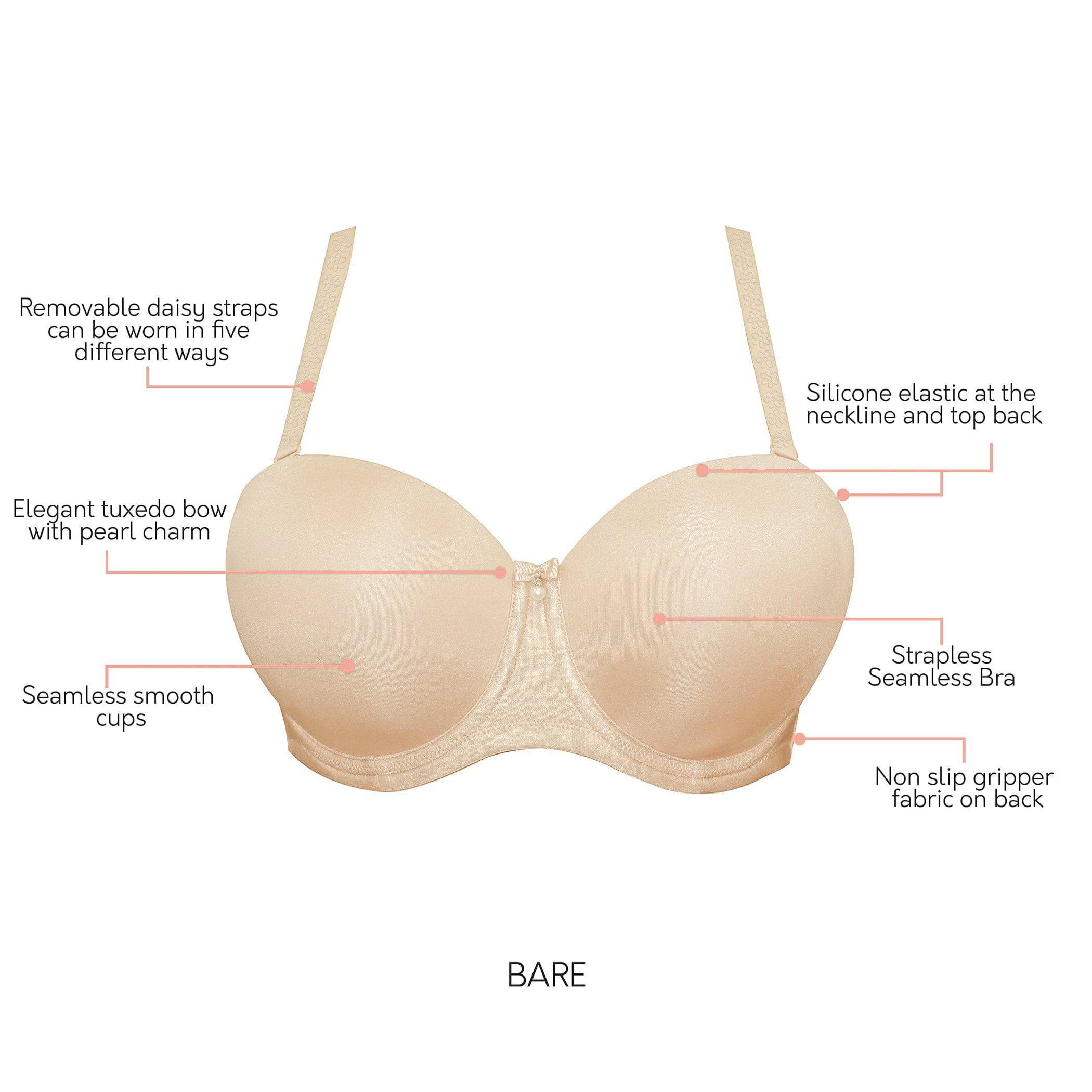 Elise Full Bust Strapless Bra - Bare