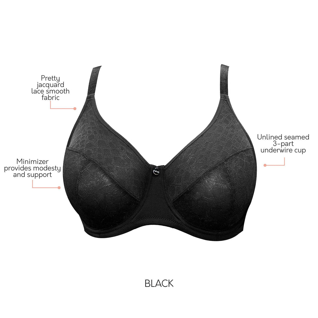 Enora Minimizer Full Bust Supportive Bra - Black