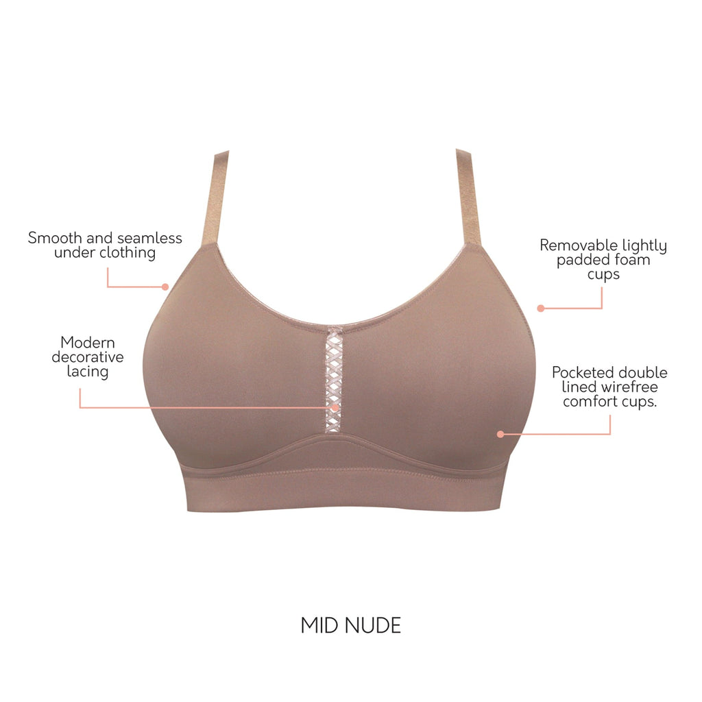 Erika Wire-Free Full Bust Bralette - Mid Nude