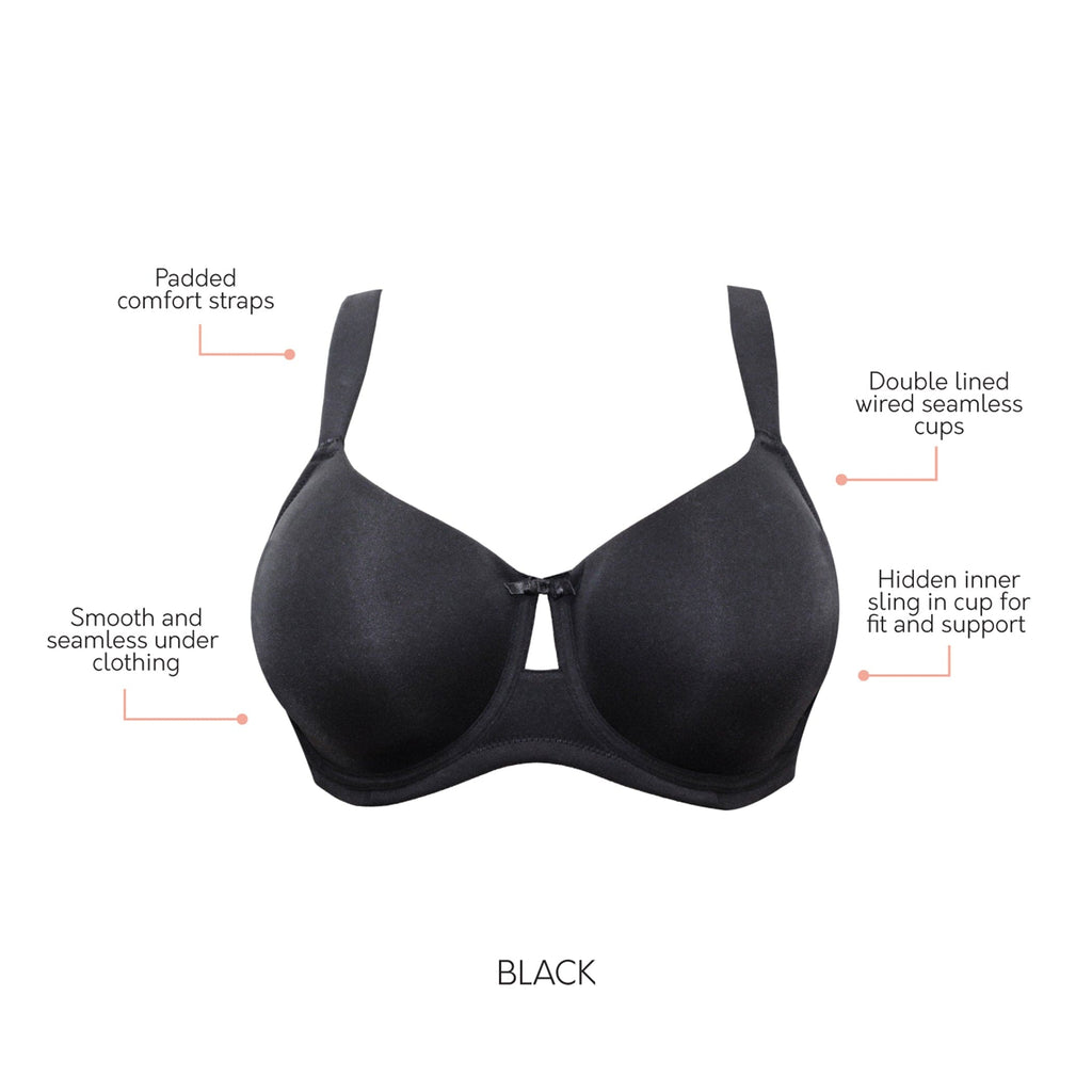Erika Full Bust Unlined Molded Bra - Black