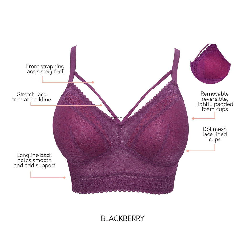 Mia Wire-Free Full Bust Padded Bralette - Blackberry