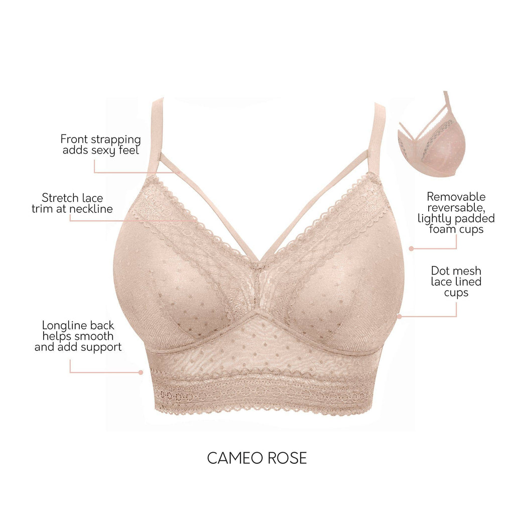Mia Wire-Free Full Bust Padded Bralette - Cameo Rose
