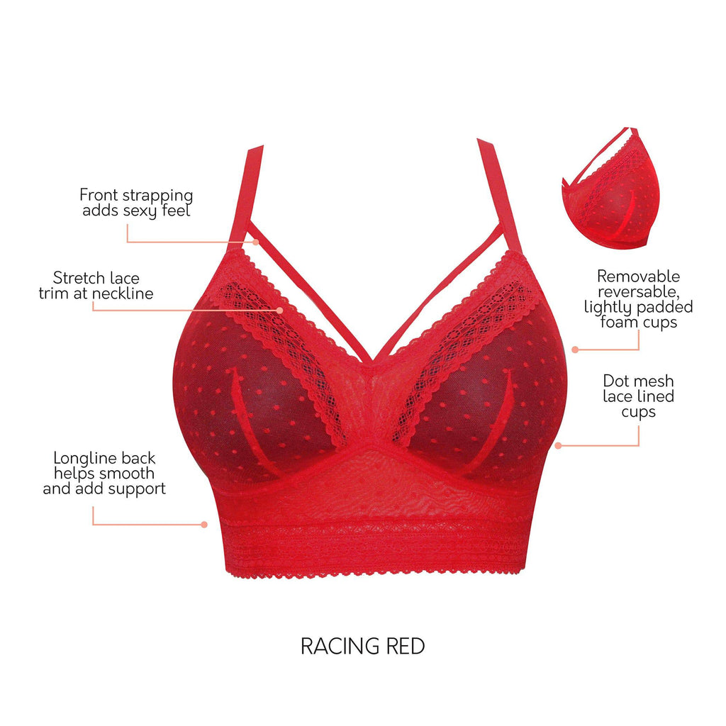 Mia Wire-Free Full Bust Padded Bralette - Racing Red