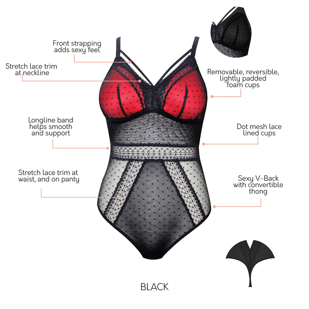 Mia Wire-Free Full Bust Bodysuit - Black