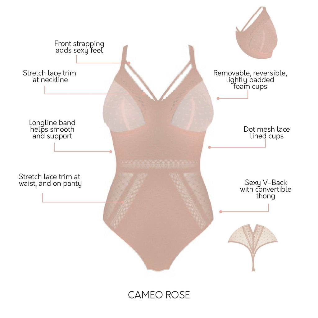 Mia Wire-Free Full Bust Bodysuit - Cameo Rose