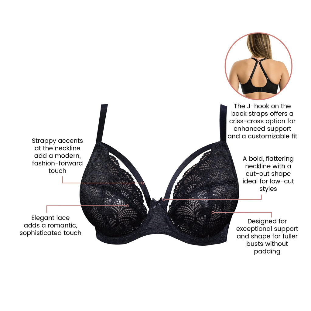 Olivia Unlined Plunge Bra - Black