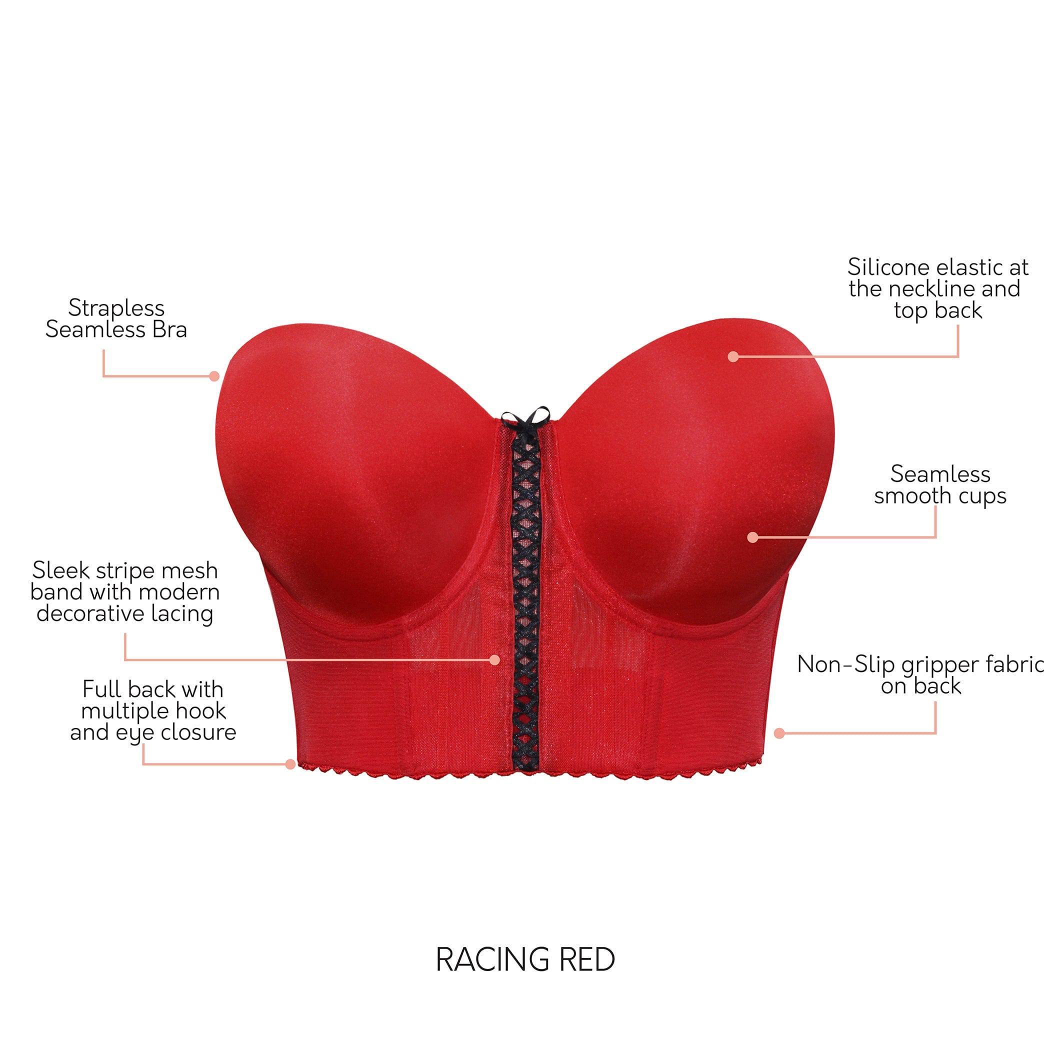 Shea Full Bust Longline Strapless Bra - Racing Red