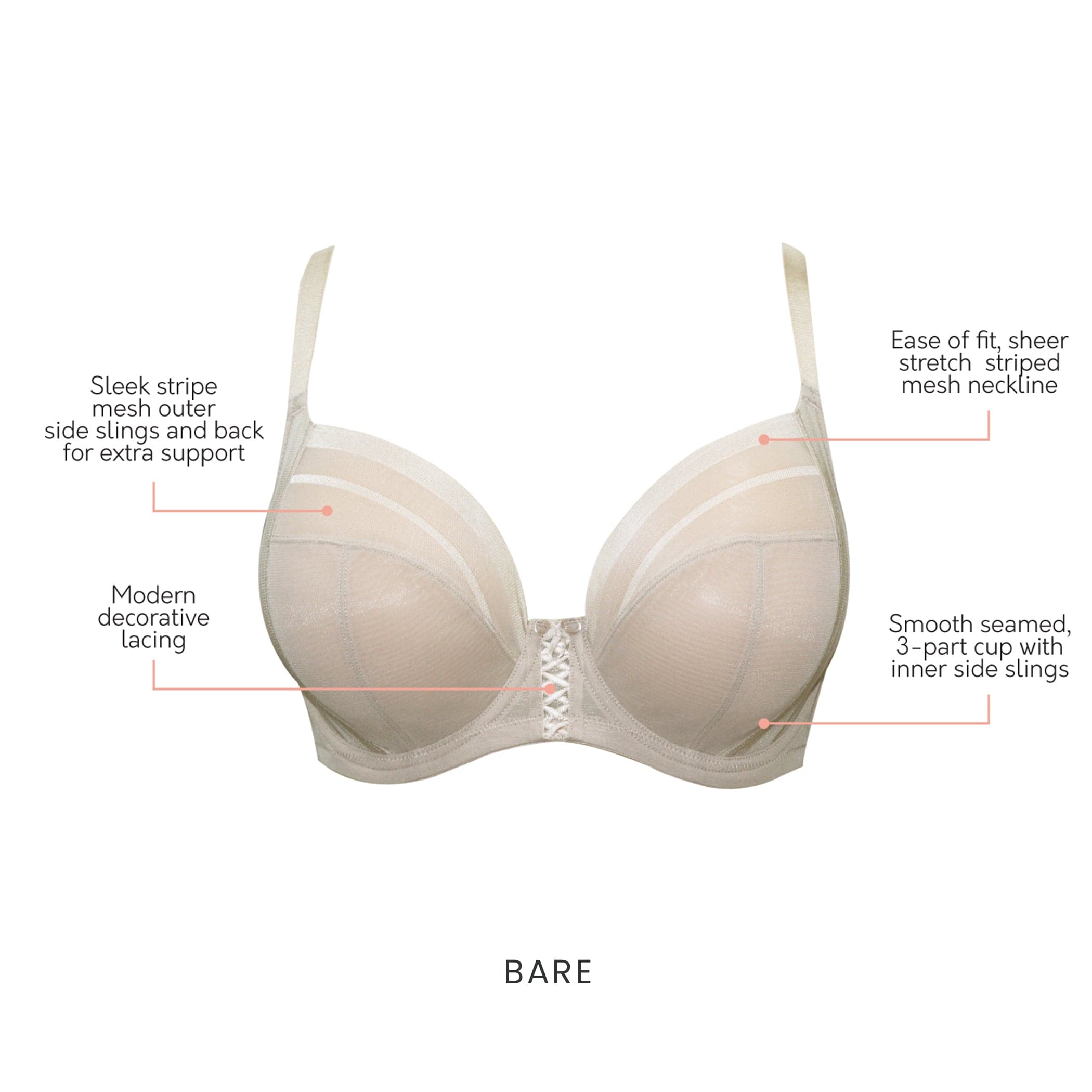 Shea Full Bust Unlined Plunge Bra - Bare