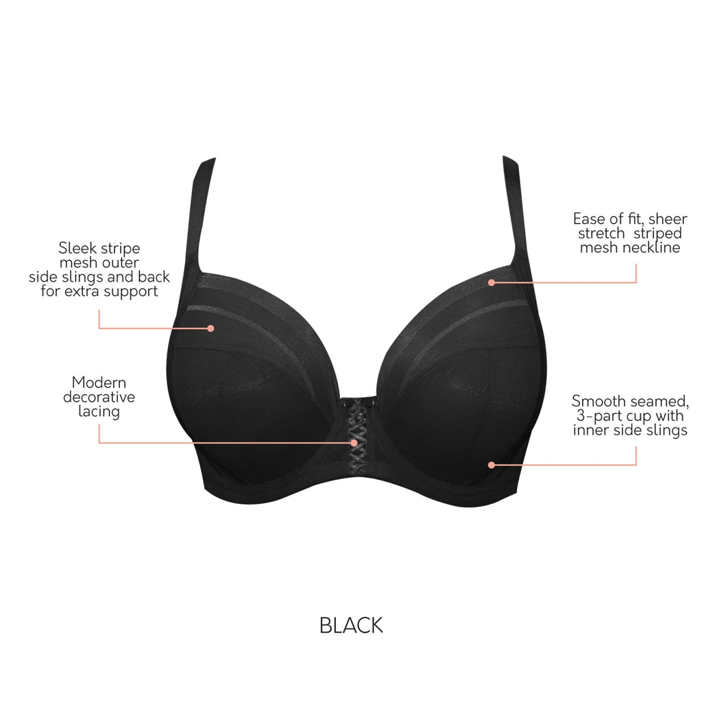 Shea Full Bust Unlined Plunge Bra - Black