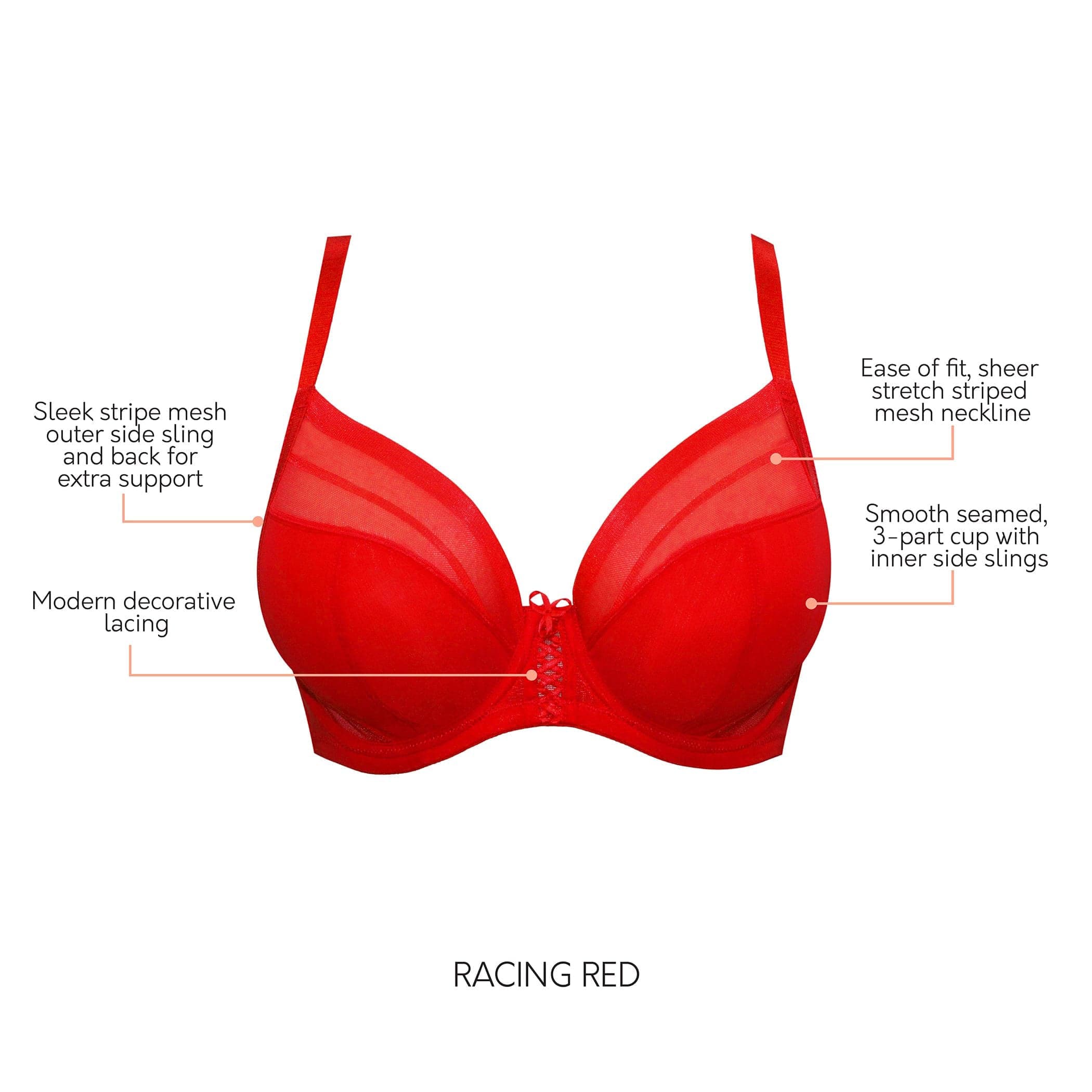Shea Full Bust Unlined Plunge Bra - Racing Red