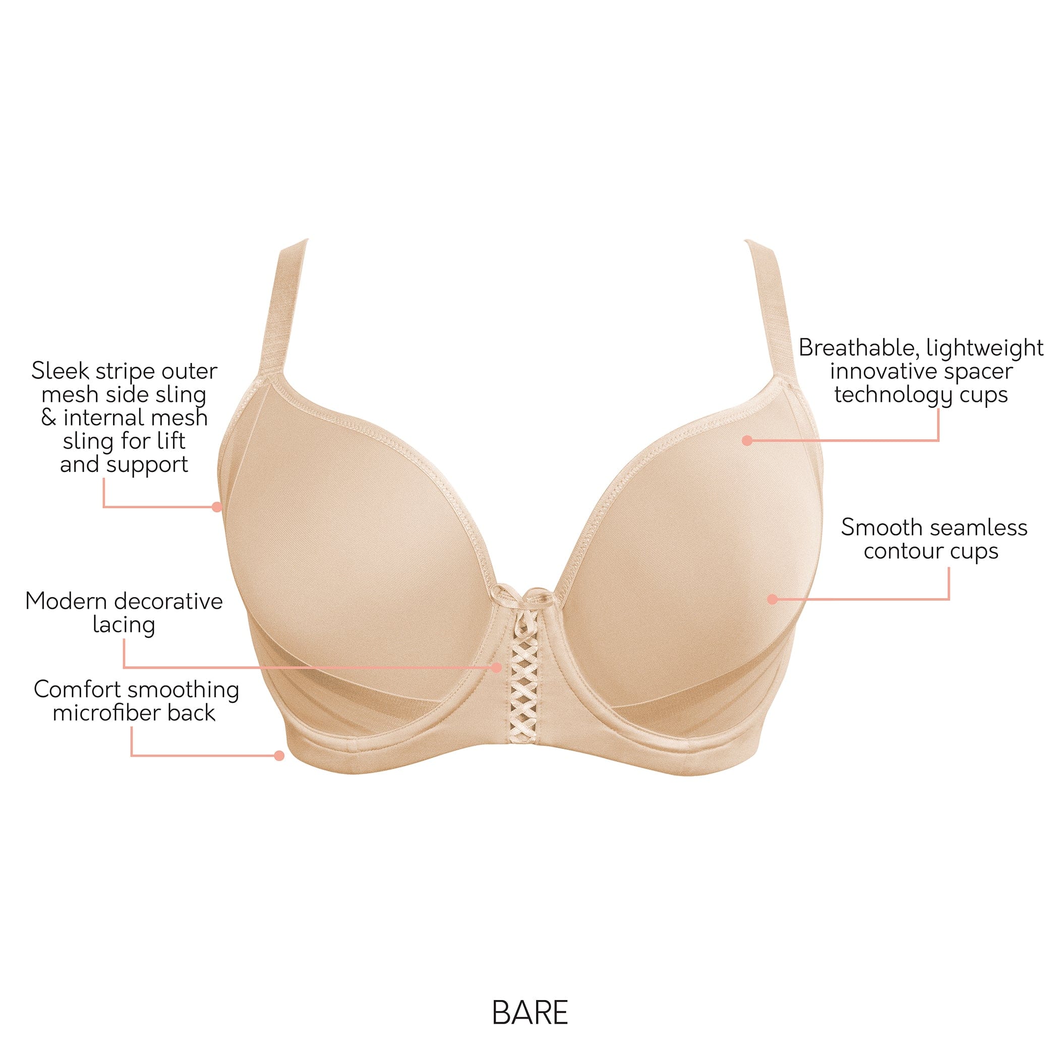 Shea Full Bust T-Shirt Bra - Bare