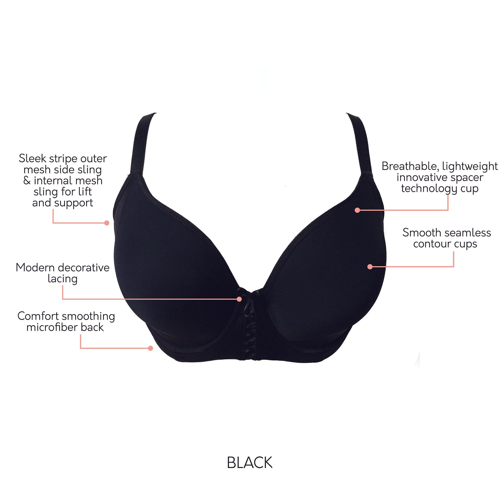 Shea Full Bust T-Shirt Bra - Black