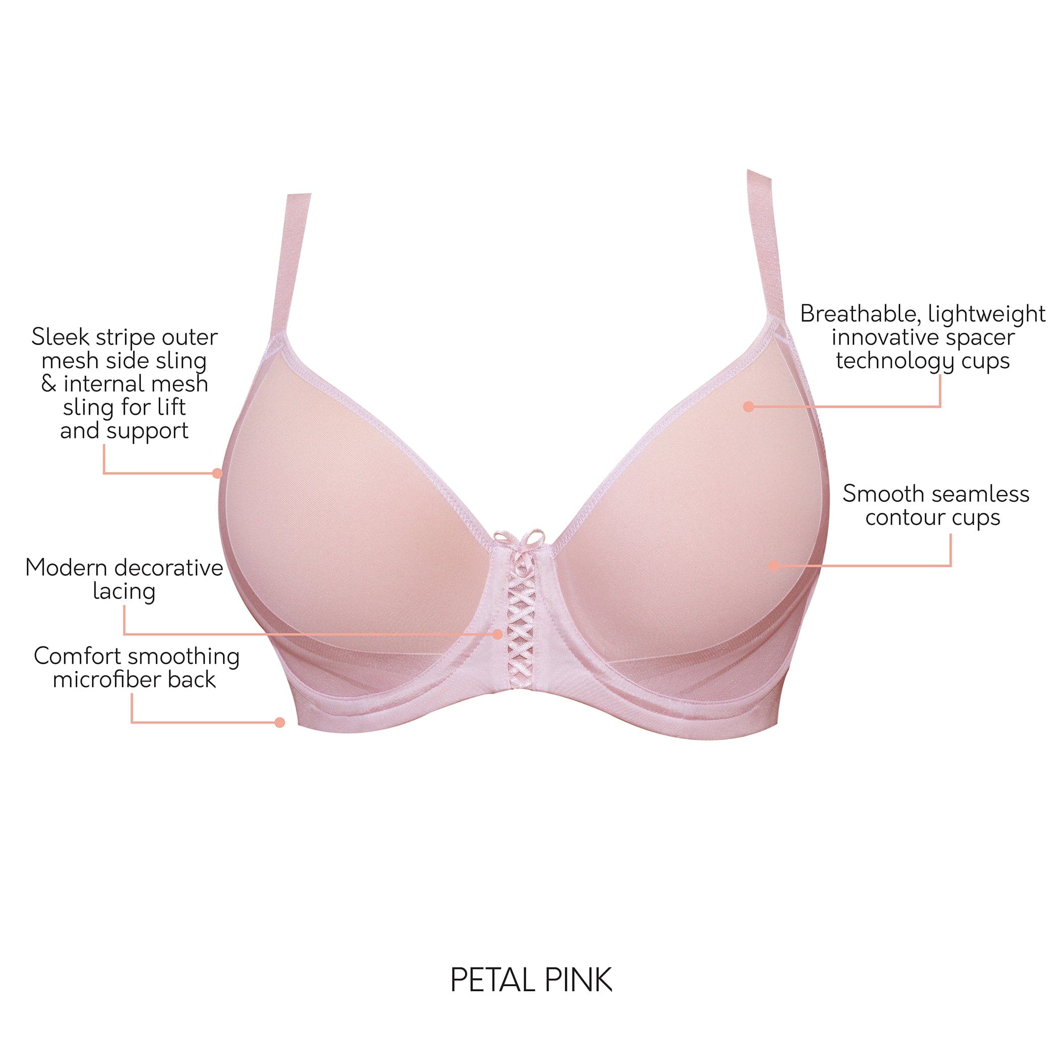 Shea Full Bust T-Shirt Bra - Petal Pink