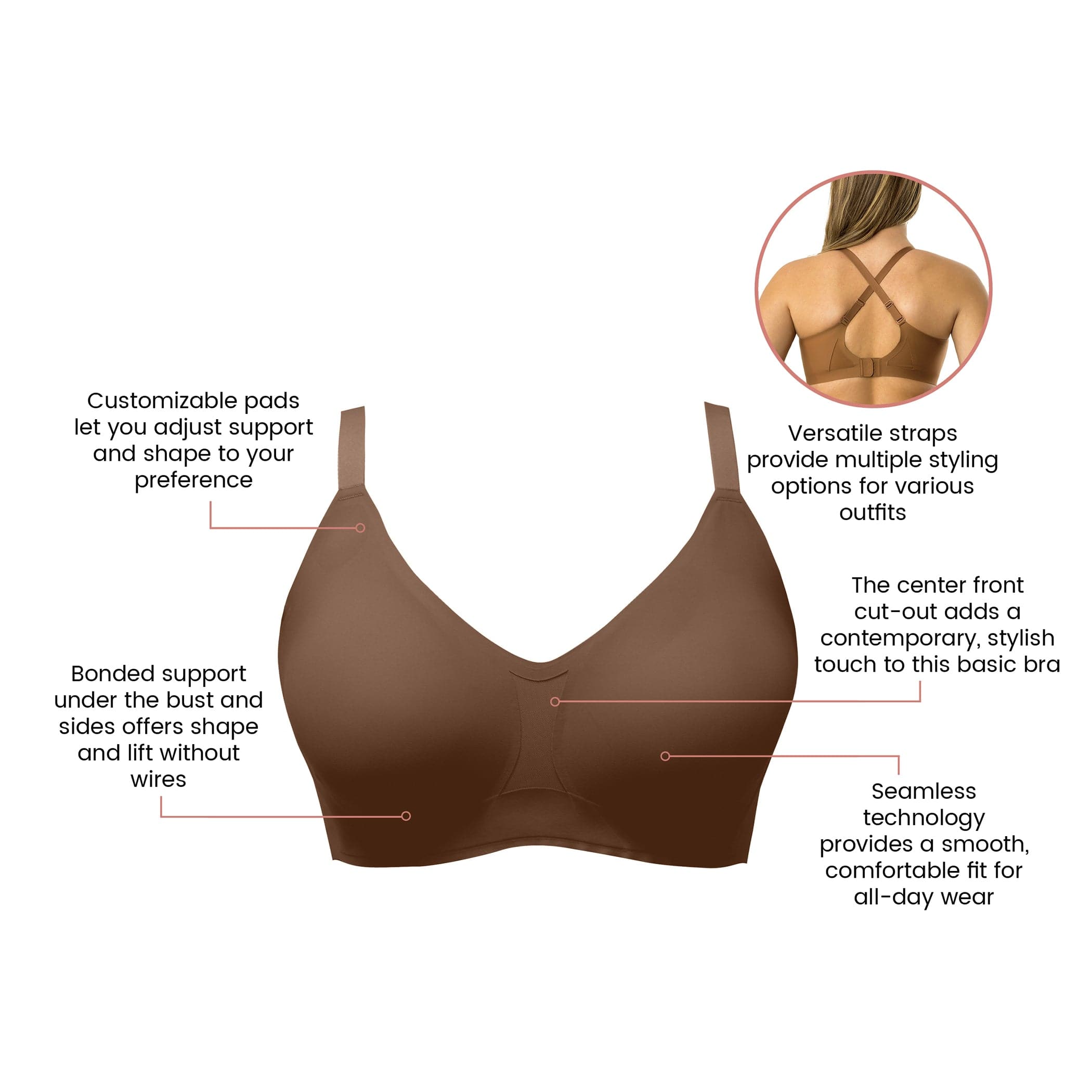 Simplicity Full Bust Everyday Bra - Mocha