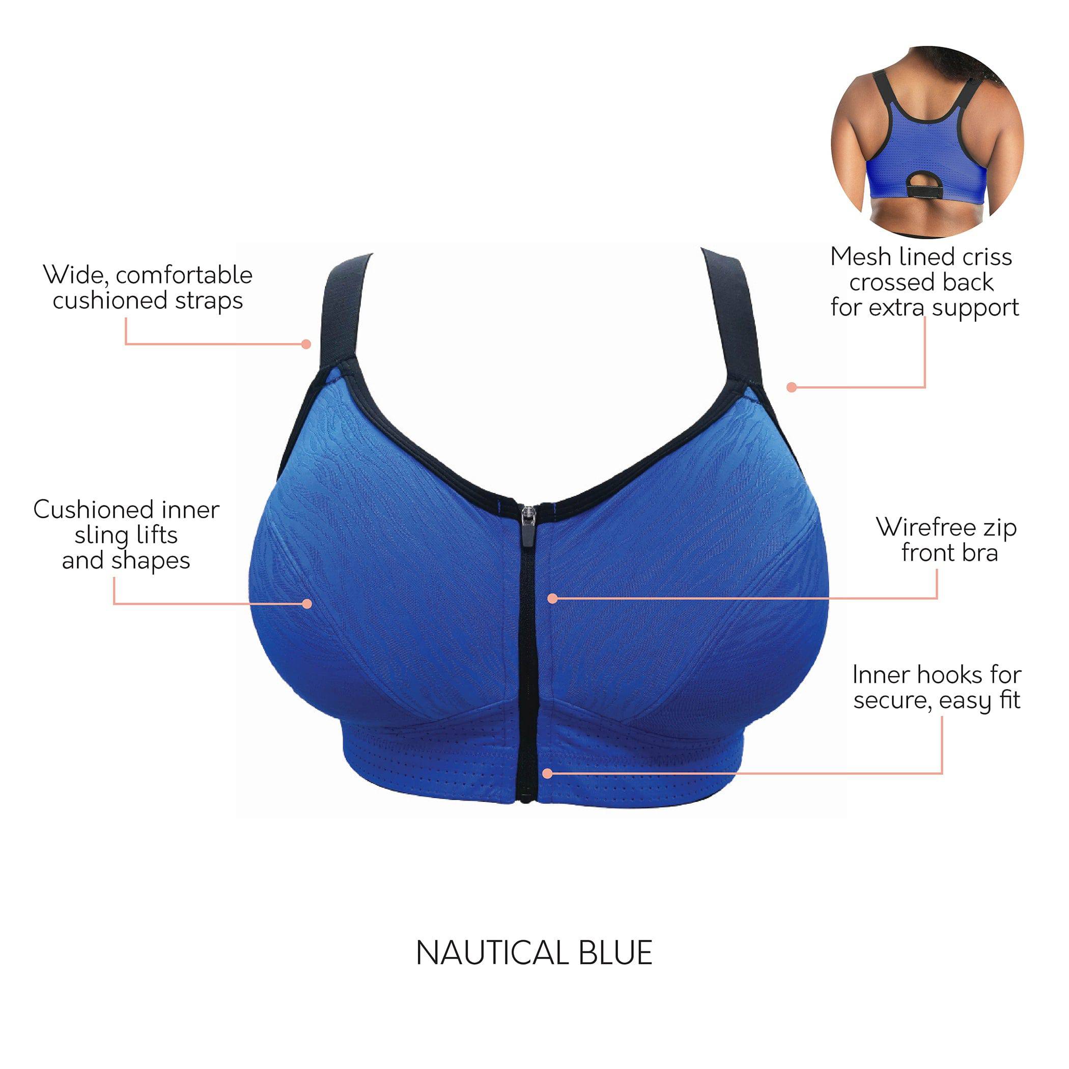 Wave Full Bust Sports Bra - Nautical Blue