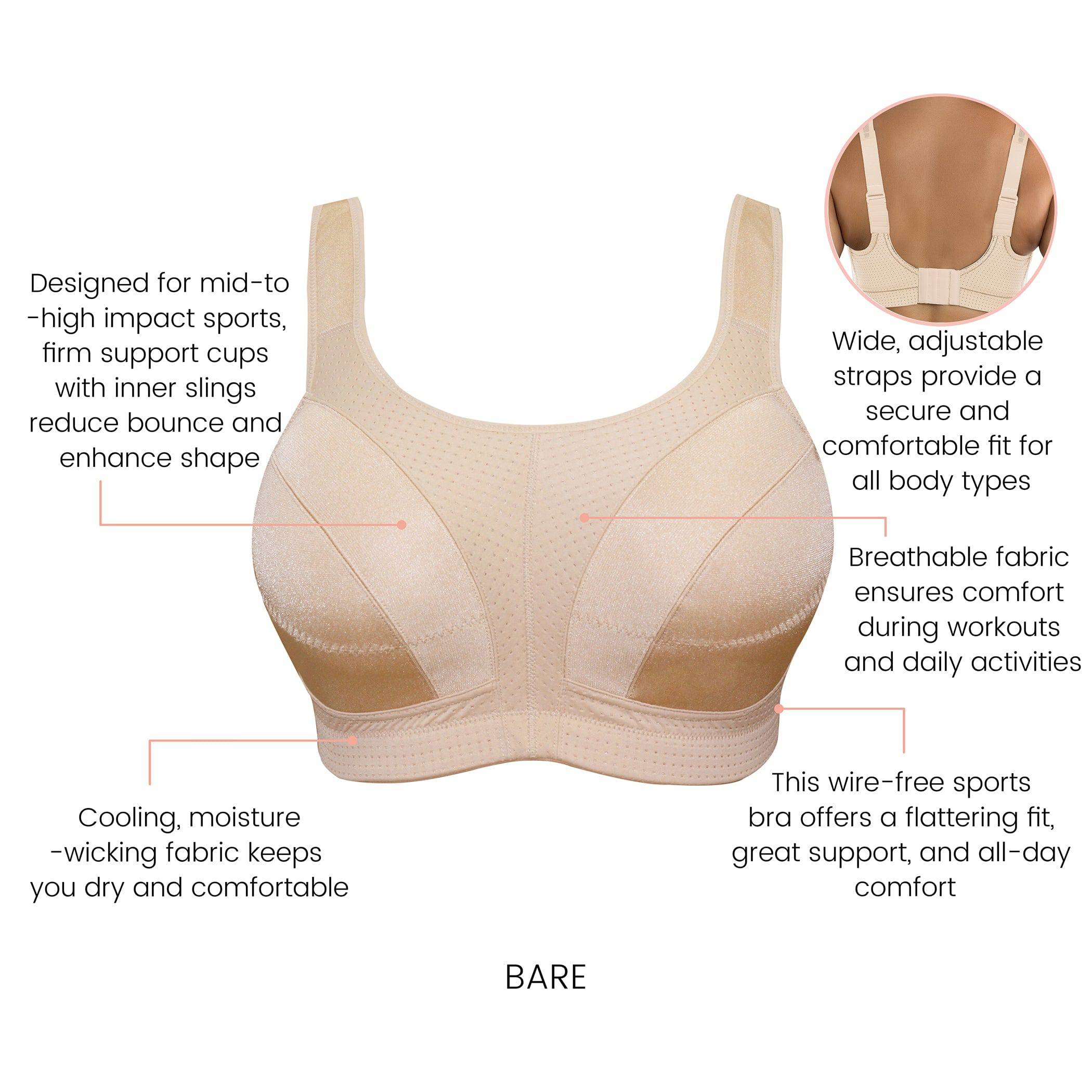 Active Full Bust Unlined Sports Bra - Bare