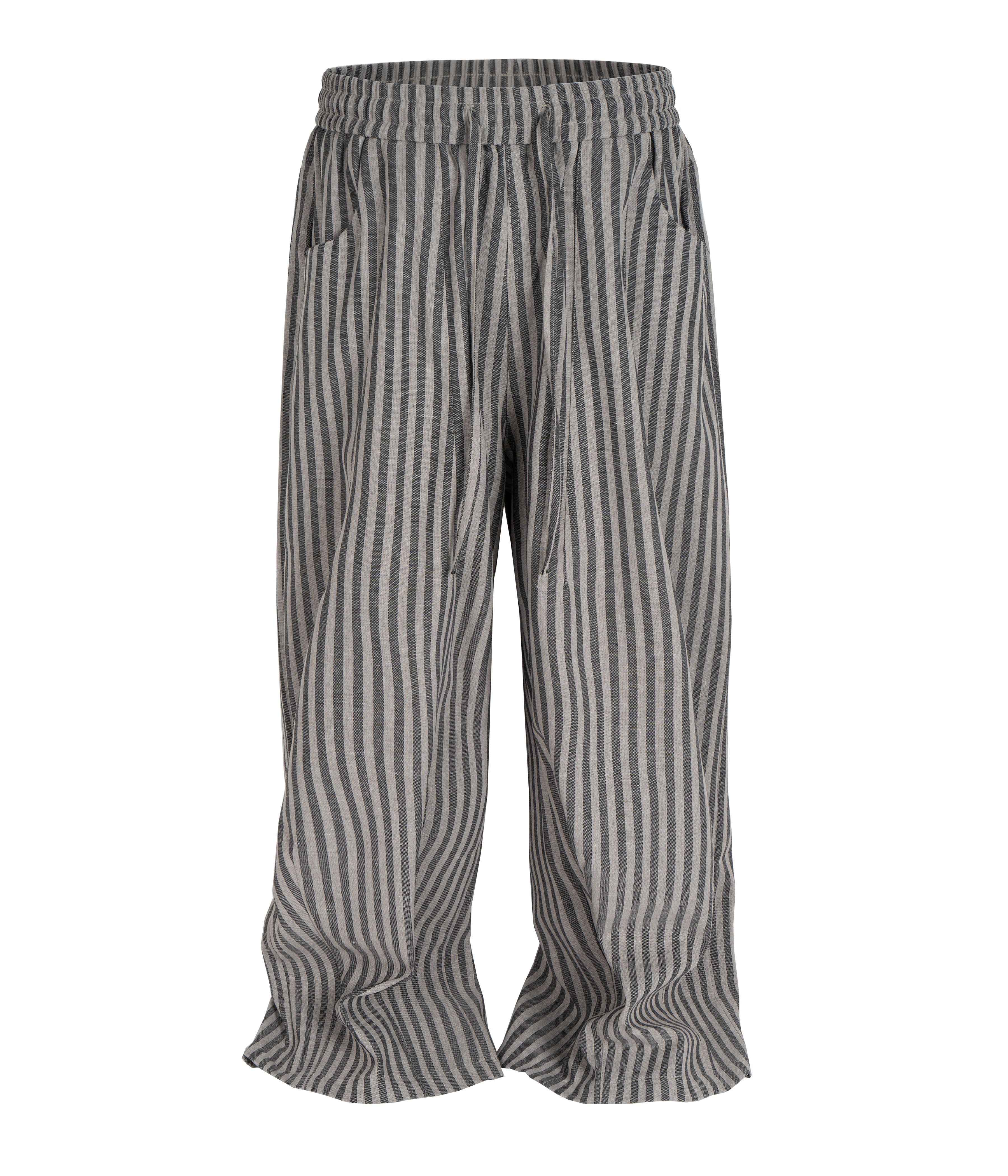 GREY STRIPED LOUNGE PANTS