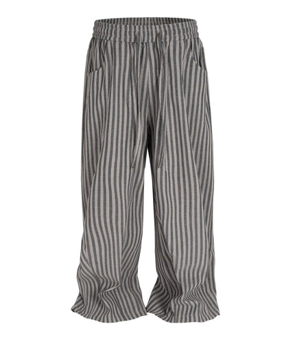 GREY STRIPED LOUNGE PANTS