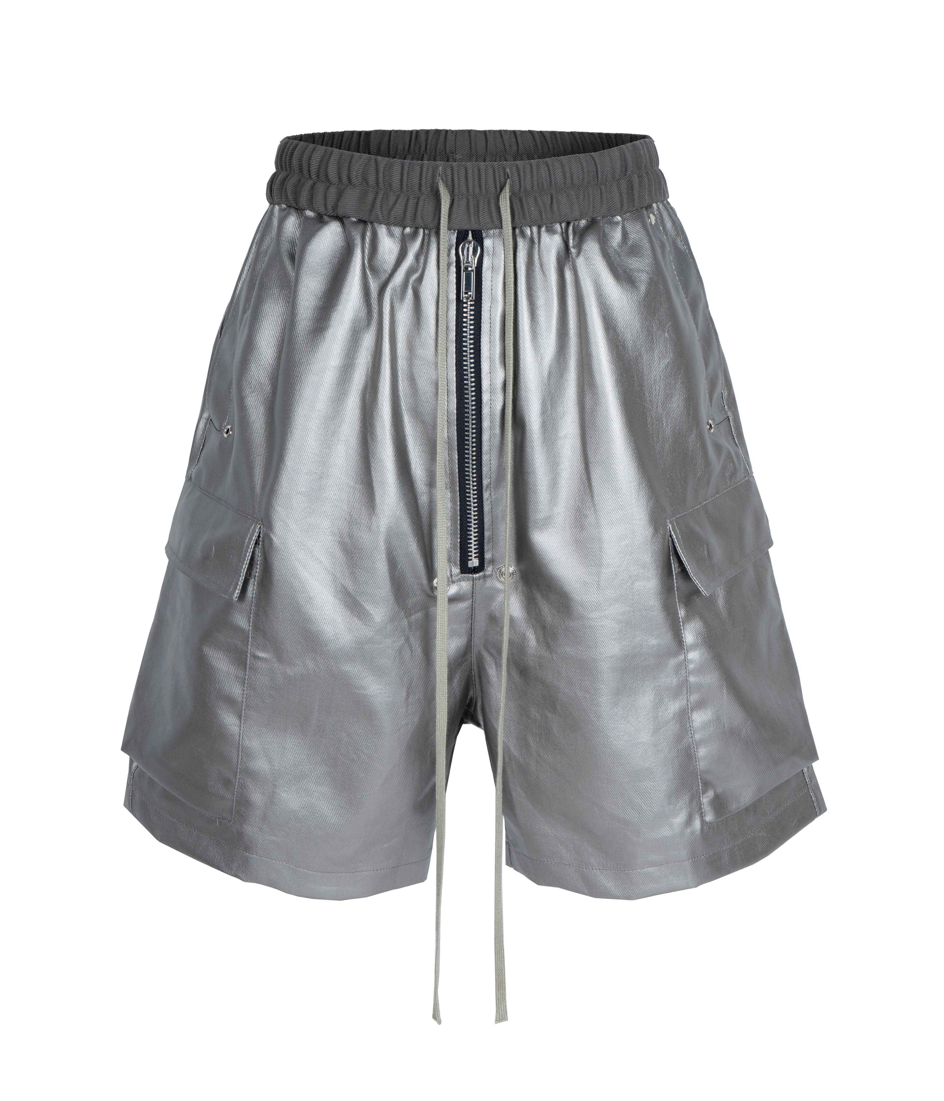 METALLIC SHINE CARGO SHORTS
