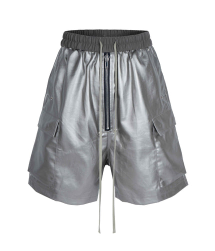 METALLIC SHINE CARGO SHORTS