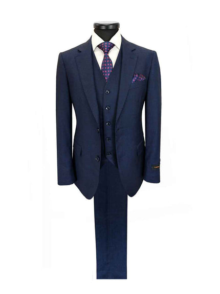 Navy Blue 2 Button 3-Piece Slim Fit Suit