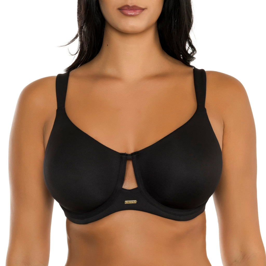 Emily Full Busted Unlined Non-Padded Wired T-Shirt Bra - Black