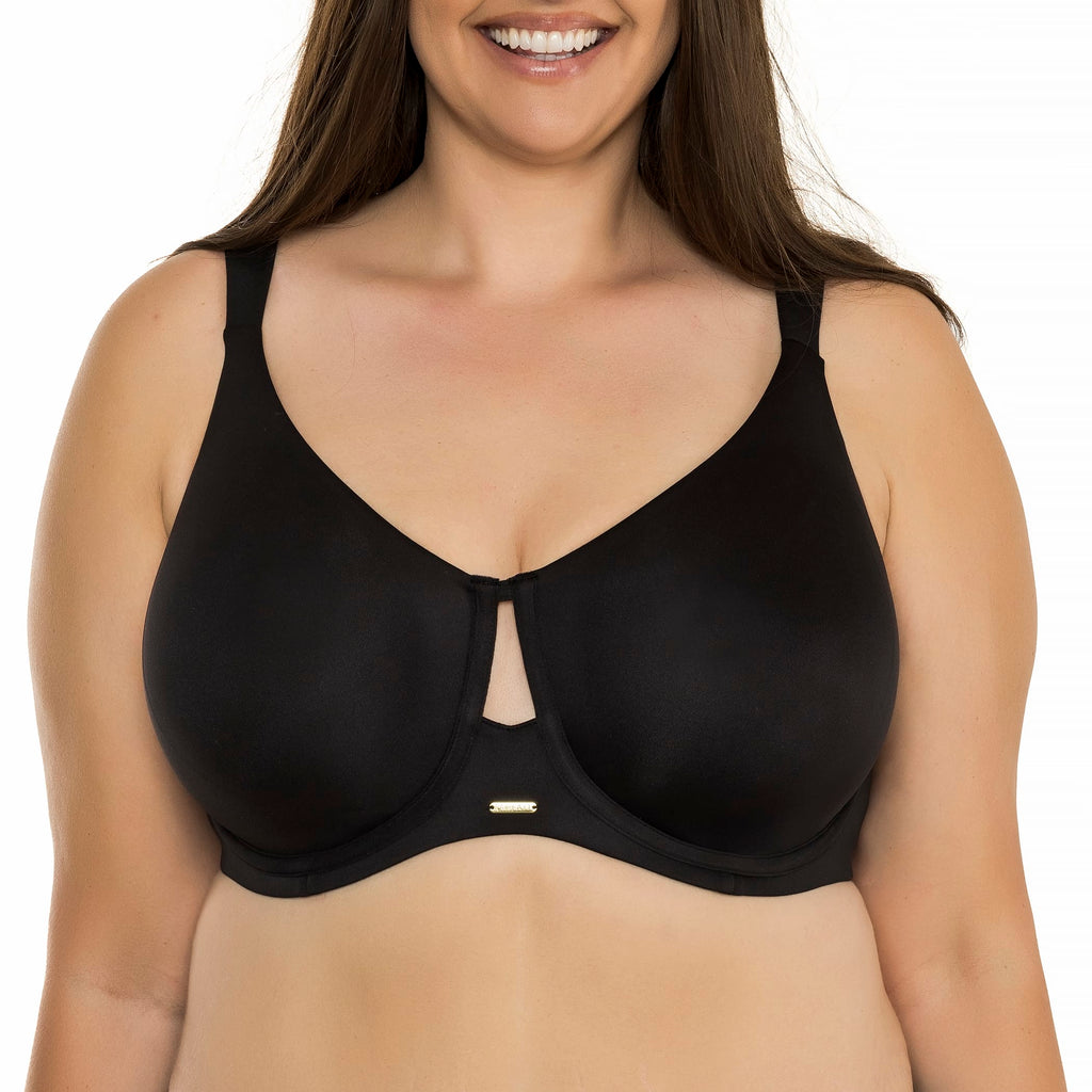 Emily Full Busted Unlined Non-Padded Wired T-Shirt Bra - Black