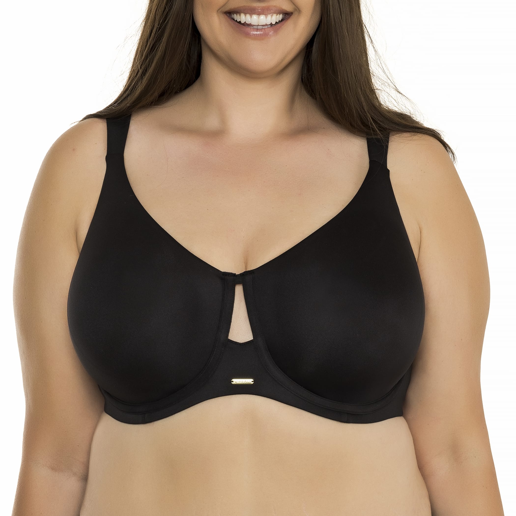 Emily Full Busted Unlined Non-Padded Wired T-Shirt Bra - Black