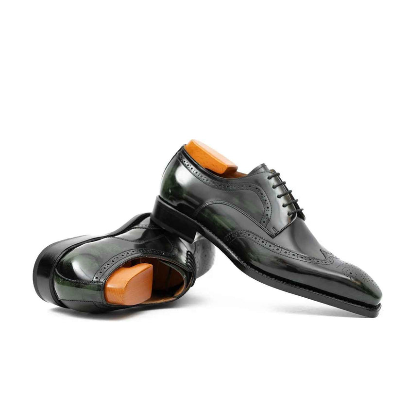 Patent leather goodyear welt dress shoes Green