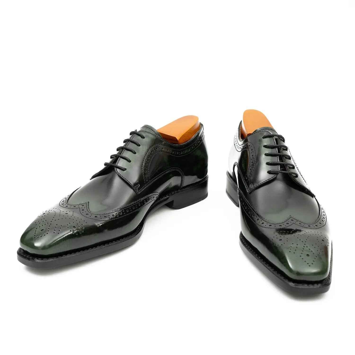Patent leather goodyear welt dress shoes Green