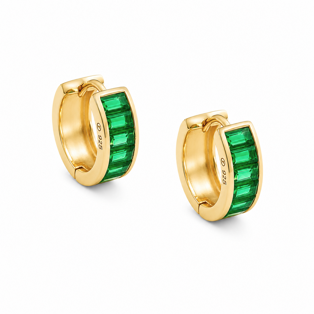 Peyton Emerald Cz Huggies