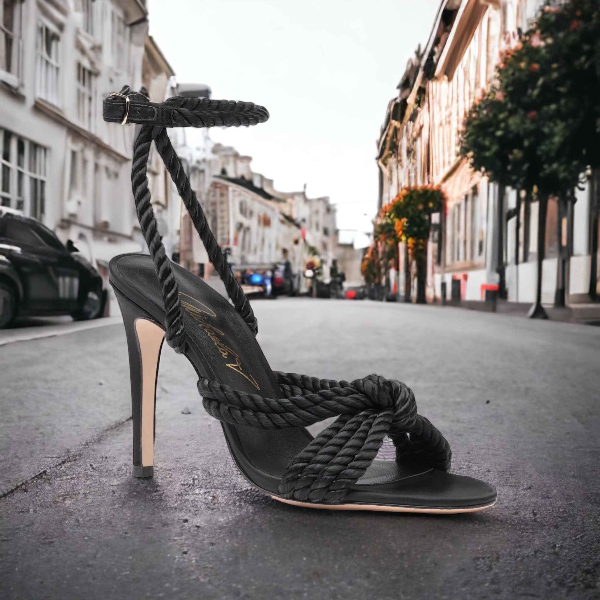 Michaela V Selene Satin heels • Black